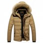 2017 Men Winter Parkas Solid Fleece khaki Jacket Men Hooded Thick Warn Padded Overcoat Man Jaqueta M