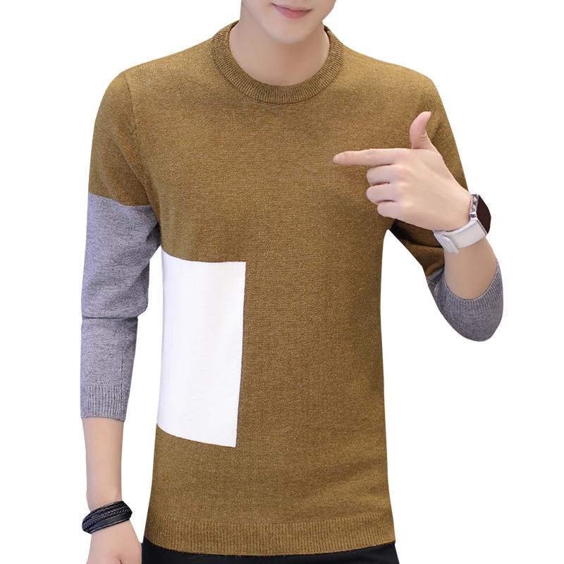 5XL Men\'s Pullover 2017 Autumn and winter Sweater Men Slim O-Neck Sweater Fashion Sweaters Stitchin
