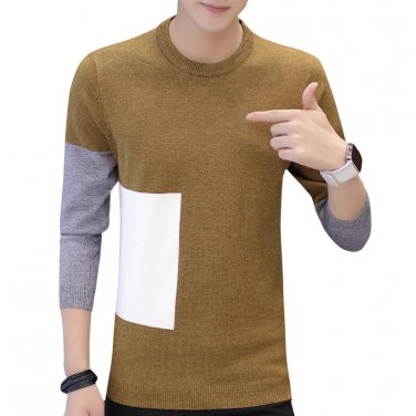 5XL Men\'s Pullover 2017 Autumn and winter Sweater Men Slim O-Neck Sweater Fashion Sweaters Stitchin