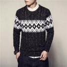 2017  Autumn Pullover Men Sweater O-Neck Geometric patterns Slim Fit Knitted Brand Sweaters Mens Kni