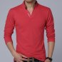 Hot Sale 2017 New Summer Mens Clothing Fashion Mens Polo Shirts V-Neck Slim Fit Long Sleeve Trend Ma