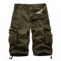 2017Men\'s Army Cargo Work Casual Bermuda Shorts Men Joggers Overall Homme Cotton Multi-pocket High