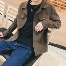 2017 spring hot selling new men\'s jacket youth corduroy jacket trend lapel casual clothes solid col