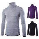 Free ship 2015 spring new Slim fit false two casual men\'s sweater high collar full sleeve keep warm