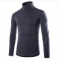Free ship 2015 spring new Slim fit false two casual men\'s sweater high collar full sleeve keep warm