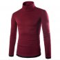 Free ship 2015 spring new Slim fit false two casual men\'s sweater high collar full sleeve keep warm