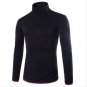 Free ship 2015 spring new Slim fit false two casual men\'s sweater high collar full sleeve keep warm