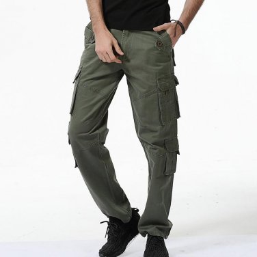 2017 military cargo pants for men Army Green Multi Pockets easy wash Male Workout tactical pants plu