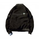2017 Autumn Hot Corduroy Jackets Men Long Sleeve Turn Down Collar Slim Solid Bomber Jacket Gray Blac