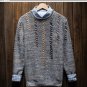 Young Men Retro Style British Style Round Neck  Japanese Thickening Slim Casual Hand-Woven Solid Col