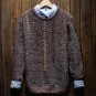 Young Men Retro Style British Style Round Neck  Japanese Thickening Slim Casual Hand-Woven Solid Col