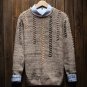 Young Men Retro Style British Style Round Neck  Japanese Thickening Slim Casual Hand-Woven Solid Col
