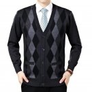 New Men Cardigan Sweaters Fashion Wool Sweatercoat Knitwear Male V-Neck Collar Slim Fit  Bussiness C