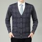 New Men Cardigan Sweaters Fashion Wool Sweatercoat Knitwear Male V-Neck Collar Slim Fit Bussiness C
