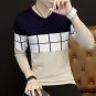 2017 Autumn Mens Sweaters Patchwork Knitted Brand Clothing For Man\'s Slim Knitwear Pullovers Male K