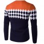 New Male Brand Sweaters Stylish Diamond Lattice Knitted Men Long Sleeve Sweater Men V-Neck Sweater M