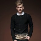 Free Shipping New male fashion personality casual man spring slim black turtleneck Pullover Sweater 
