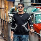 Autumn new geometric pattern sweater men \'s large size pullovers sweater round neck youth sweater j