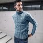 New Autumn Mens Thick Sweaters Turtleneck Blue Knitted Brand Clothing Man\'s Slim Knitwear Male Knit