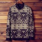New Mens Fashion Pullover Printed Pattern O-Neck Thin Brand Clothing Sweaters Plus Size M-5XL TX07