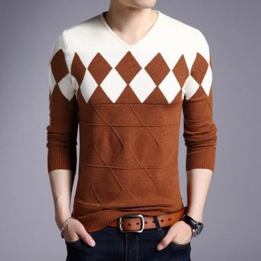 Men Pullovers Cashmere Wool Sweater Long Sleeve Tops Christmas Sweaters Male Pullover Tops