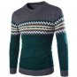 men\'s large size men\'s round neck sweater Korean men\'s bottoming geometric Slim hedging sweater M