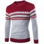 men\'s large size men\'s round neck sweater Korean men\'s bottoming geometric Slim hedging sweater M