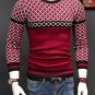 Fall fashion sweaters Men casual Plaid turtleneck sweater color red plaid 620