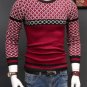 Fall fashion sweaters Men casual Plaid turtleneck sweater color red plaid 620