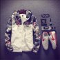 2018 Fashion Floral Bomber Jacket Men Hip Hop Slim Fit Flowers Pilot Bomber Jacket Coat Men\'s Hoode