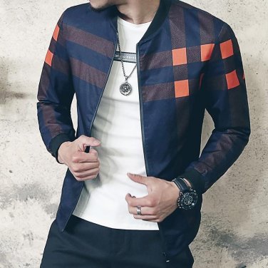 Classic Plaid Men\'s Jacket Coat Fashion 2017 Bomber Jacket Men Autumn Mens Clothing Windbreaker Man