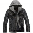 2017 New Brand Winter Denim Jacket Men Fashion Thick Warm Detachable Hooded Men Vintage Parka Bomber
