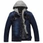 2017 New Brand Winter Denim Jacket Men Fashion Thick Warm Detachable Hooded Men Vintage Parka Bomber