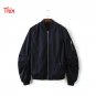 2018 Spring Autumn Mens Solid Flight Wine Red Bomber Jacket Men\'s Rib Sleeve Zipper Short Air Force