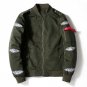 Mens Bomber Jacket Feather Printed Star Embroidery Flight Jackets Pilot Air Force Army Green Militar