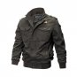 Plus Size Bomber Jacket Men Autumn Winter Outwear Casual Cotton Washed Coats Stand Collar Army Milit