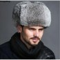 High Quality Mens 100% Real Rabbit Fur Winter Hats Lei Feng hat With Ear Flaps Warm Snow Caps Russia