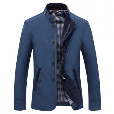 New Casual Slim Blazer Jacket Stand Collar Thin Business Coat 2017 Spring Autumn Male Outwear Windbr