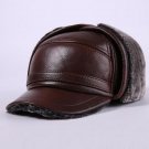 Genuine Leather Bomber Hat For Men Natural Cowskin Winter Cap Male Ears Flaps Baseball Cap Men Fur C