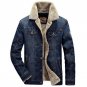 2017 New Denim Jackets Men Brand Fashion Winter Bomber Jacket Retro Warm Fur Collar Thick Parka Coat