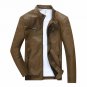 2017 Spring Autumn Leather Jacket Men Stand Collar Bomber Jacket Men Zipper Solid Leather Coats Jaqu