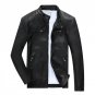 2017 Spring Autumn Leather Jacket Men Stand Collar Bomber Jacket Men Zipper Solid Leather Coats Jaqu