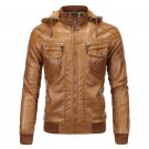 2017 Brand Men hooded leather jackets and coats Autumn thick Bomber Jacket Big Size 5XL Warmth jacke