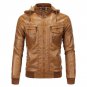 2017 Brand Men hooded leather jackets and coats Autumn thick Bomber Jacket Big Size 5XL Warmth jacke