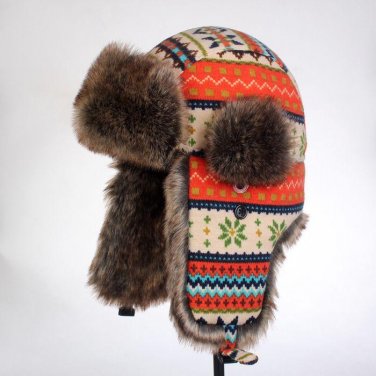 Super warm! Autumn and winter men women Orange national trend lei feng cap winter skiing cap ear fli