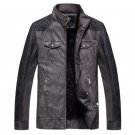 Winter Men Leather Jacket PU Stand Collar Motorcycle Leather Jackets Men Jaqueta De Couro Bomber Jac