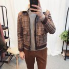 Winter Jackets Men 2018 Plaid Fur Parka Mens Bomber Jackets Mens Woolen Coats Slim Fit Chaquetas Hom