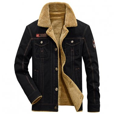 Winter Bomber Jacket Men Thick Parka Coat Air Force Pilot Jacket Warm Male Fur Collar Army Tactical 
