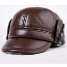 Men Genuine Leather Bomber Hats Men Winter Cowskin Warm Cap  Male Ears Flaps Natural Leather Bomber 