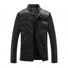 Male Leather Bomber Jacket Brand Locomotive Jaqueta Masculina Couro Stand Collar Mens PU Leather Jac